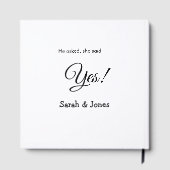 Hij vroeg ze zei ja engagement simpel minimaal  gastenboek (Achterkant)