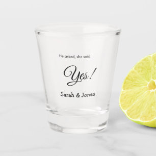 Hij vroeg ze zei ja verlovingsfeest eenvoudig mini shot glas