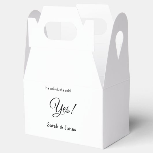 Hij vroeg zij zei ja engagement eenvoudig minimaal bedankdoosjes (Geopend)