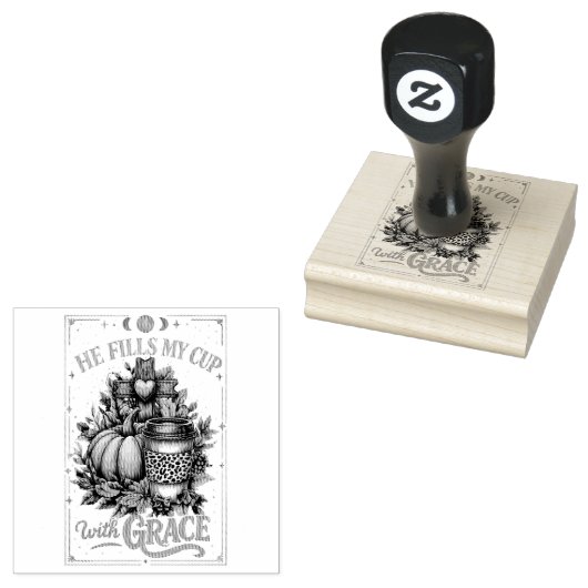 Hij vult mijn beker... 	rubberstempel (Gestempeld)