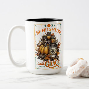 Hij vult mijn beker... tweekleurige koffiemok