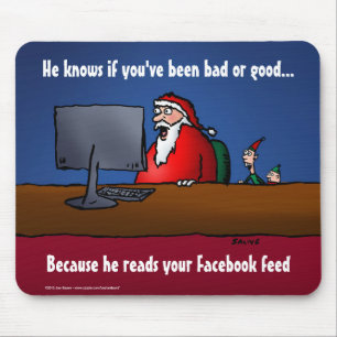 Hij Weet Of Je Naughty Bent Funny Santa Muismat