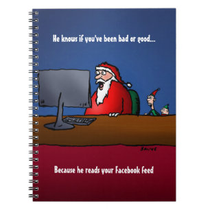 Hij Weet Of Je Naughty Bent Funny Santa Notitieboek