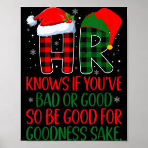 Hij weet of je slecht of goed bent Funny Christma Poster