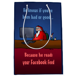 Hij weet of je slechte grappige kerstman bent gewe medium cadeauzakje