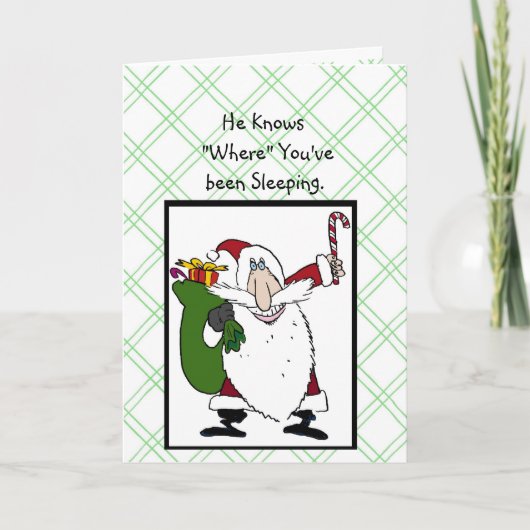 Hij weet waar je hebt geslapen. feestdagen kaart (Voorkant)
