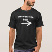 Hij wint het bed. Met een pijl. T-shirt (Voorkant)