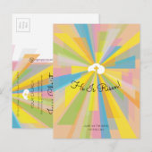 Hij wordt uitnodigen voor paasdiensten uitnodiging briefkaart (Voorkant / Achterkant)