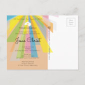 Hij wordt uitnodigen voor paasdiensten uitnodiging briefkaart (Achterkant)