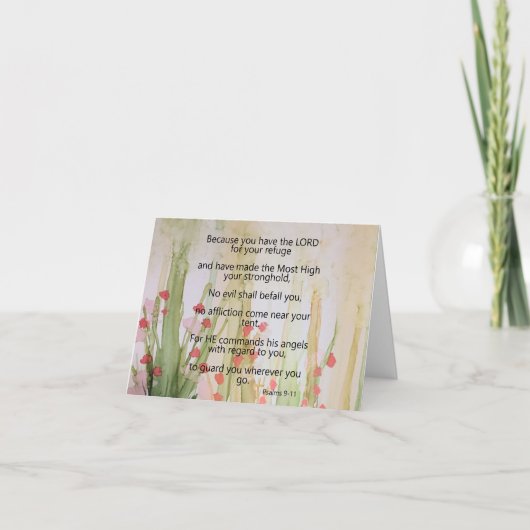 "HIJ zal je beschermen" gevouwen lege notitie Kaar Notitiekaartje (Voorkant)