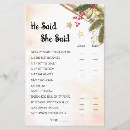 Hij zei dat ze de kerstkaart van het Vrijgezellenf Flyer