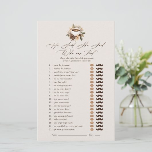 Hij zei dat ze Floral Coffee Vrijgezellenfeest Gam (Staand voorkant)