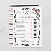 Hij zei dat ze Hand Drawn Bow Vrijgezellenfeest sp Kaart (Voorkant / Achterkant)