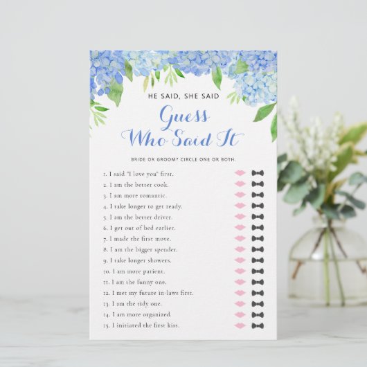 Hij zei dat ze Hydrangea Vrijgezellenfeest Word Ga (Staand voorkant)