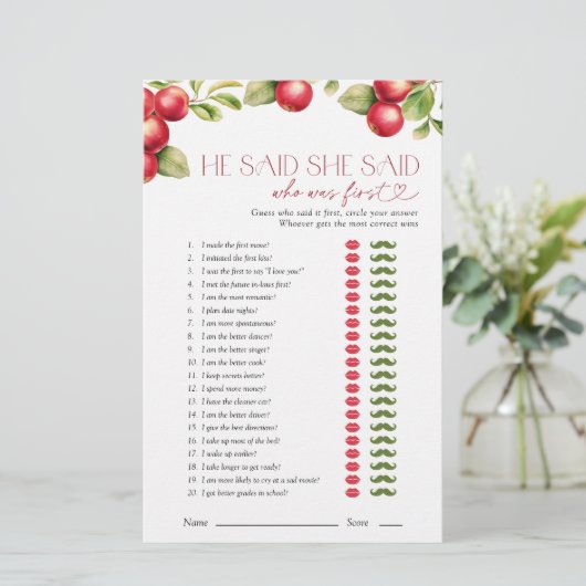 Hij zei dat ze Modern Apple Vrijgezellenfeest Game (Staand voorkant)