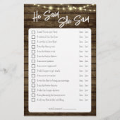 Hij zei dat ze rustiek douchegame zei flyer (Voorkant)