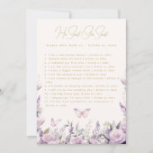 Hij zei dat ze Trivia Butterflies bruidsspel zei Kaart (Voorkant)