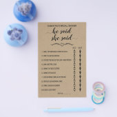 Hij zei dat ze Vrijgezellenfeest Rustic Game Kaart (Enkel)