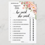 Hij zei dat ze vrijgezellenfeest tweetalige game z (Voorkant / Achterkant)