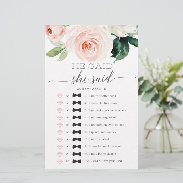 Hij zei dat ze zei dat Vrijgezellenfeest Game (Staand voorkant)