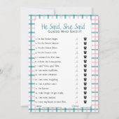 Hij zei dat ze zei dat Vrijgezellenfeest Game Kaart (Voorkant)