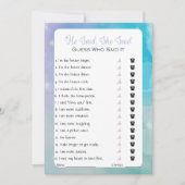 Hij zei dat ze zei dat Vrijgezellenfeest Game Kaart (Voorkant)