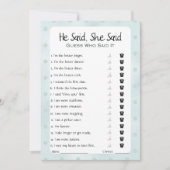 Hij zei dat ze zei dat Vrijgezellenfeest Game Kaart (Voorkant)