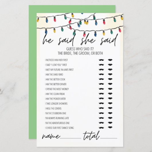 Hij zei dat ze zei dat Vrijgezellenfeest Game was. (Voorkant / Achterkant)