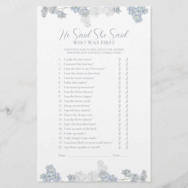 Hij zei dat ze zei dat ze elegante stoffige blauwe (Voorkant)