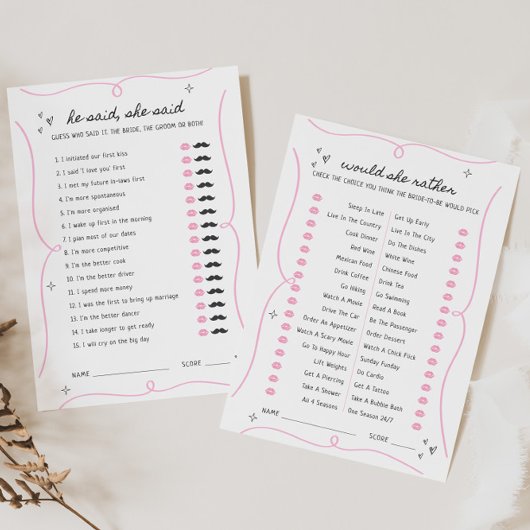 Hij zei dat ze zei en zou ze liever een spelletje  kaart