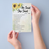 Hij zei dat ze Zonnebloem Vrijgezellenfeest Game C Flyer (Hand)