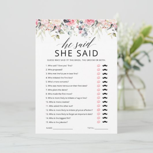 Hij zei dat zij zei Bruidsjonker spelkaart Kaart (Staand voorkant)