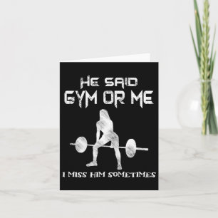 Hij zei gym of ik gym spier grappige bodybuilding kaart