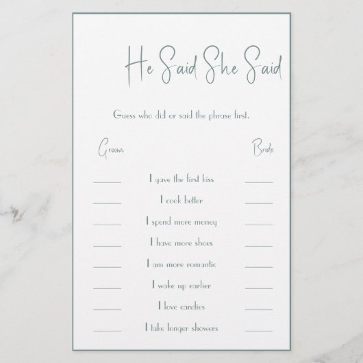 Hij zei tegen haar dat ze Kaart Flyer zei (Voorkant)