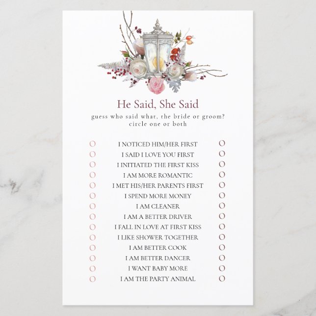 Hij zei, ze zei bloemige Rozen douchegame (Voorkant)