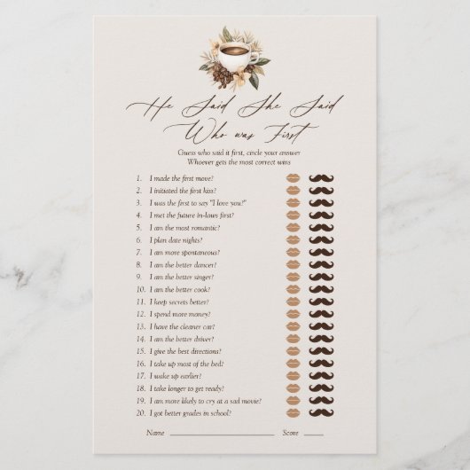 Hij zei Zij zei Bloemige Bruiloft koffie Bruidsmei (Voorkant)