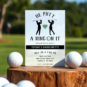 Hij Zette Een Ring Om Het Golf Bachelorette Feest Kaart