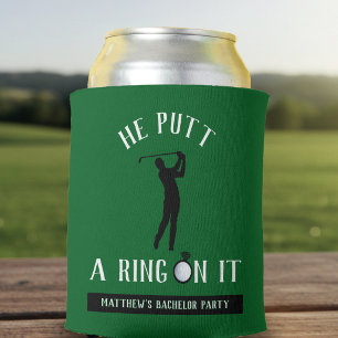 Hij Zette Een Ring Om Het Golf Bachelorfeest Groen Blikjeskoeler