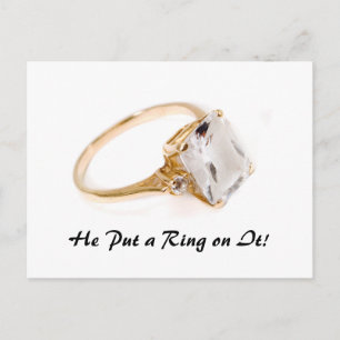 Hij zette een Ring op het/sparen de Datum Aankondigingskaart