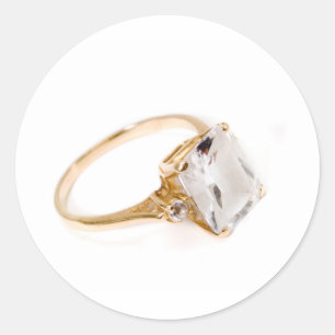 Hij zette een Ring op het/sparen de Datum Ronde Sticker