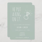Hij zette een ring op het Verloving uitnodiging (Voorkant / Achterkant)