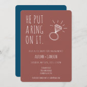 Hij zette een ring op het Verloving uitnodiging (Voorkant / Achterkant)