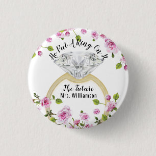 Hij zette een rondje op het moderne diamantvlies ronde button 3,2 cm