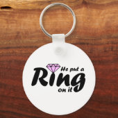 Hij zette er een Ring op, voor de Bride.. Sleutelhanger (Voorkant)