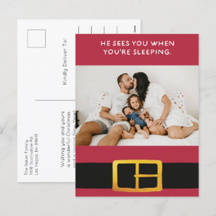 Hij ziet je als je slaapt Foto Feestdagenkaart