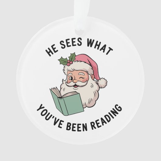 Hij ziet wat je hebt gelezen, boekenachtige kerst ornament (voorkant)