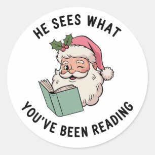 Hij Ziet Wat Je Hebt Gelezen Boekenkerst Ronde Sticker