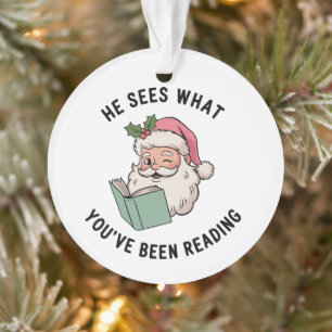 Hij ziet wat je hebt gelezen Boekenwurm Kerst Ornament