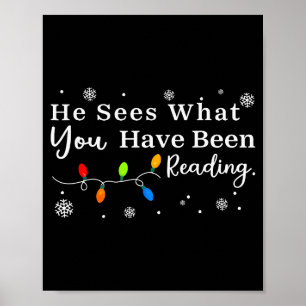 Hij ziet wat je hebt gelezen Kerstboek Poster