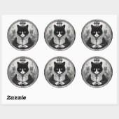 Hij/zij Gothic Kat Ronde Sticker (Vel)